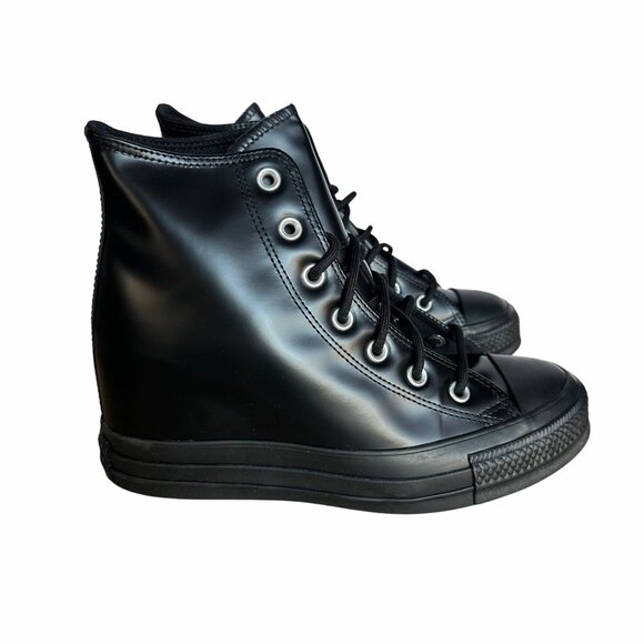 Converse Chuck Taylor All Star Wedge Women's Shoes Sz 8.5 Patent Leather A12827C - Picture 2 of 8